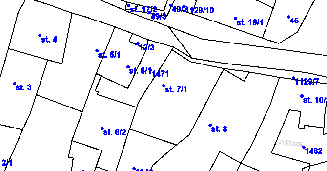 Parcela st. 7/1 v KÚ Řehlovice, Katastrální mapa
