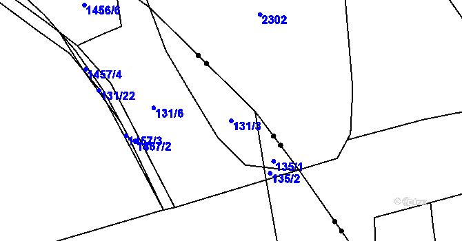 Parcela st. 131/3 v KÚ Řehlovice, Katastrální mapa