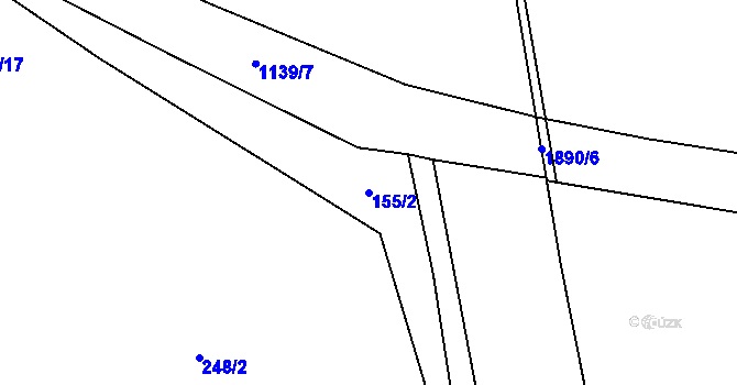 Parcela st. 155/2 v KÚ Řehlovice, Katastrální mapa