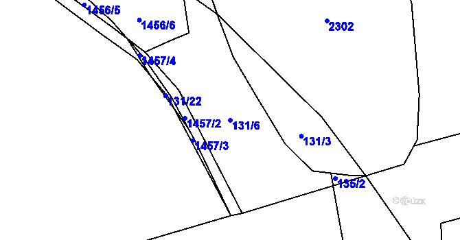 Parcela st. 131/6 v KÚ Řehlovice, Katastrální mapa