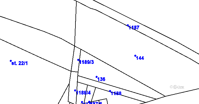 Parcela st. 145/1 v KÚ Řehořov, Katastrální mapa