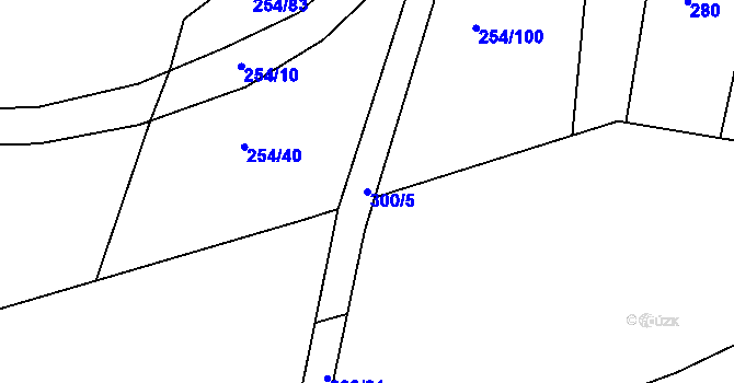 Parcela st. 300/5 v KÚ Řehořov, Katastrální mapa