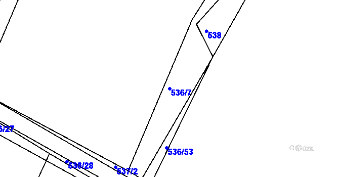 Parcela st. 536/7 v KÚ Řehořov, Katastrální mapa