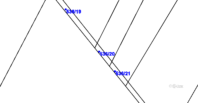 Parcela st. 536/20 v KÚ Řehořov, Katastrální mapa