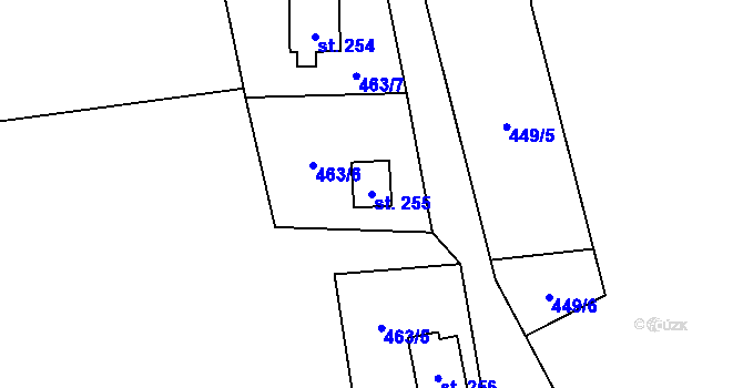 Parcela st. 255 v KÚ Řeka, Katastrální mapa