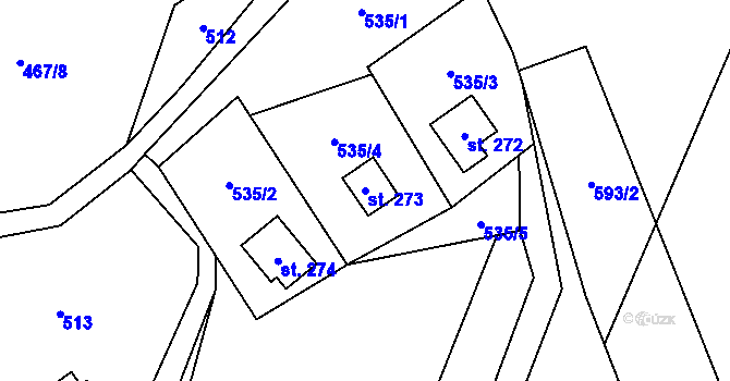 Parcela st. 273 v KÚ Řeka, Katastrální mapa