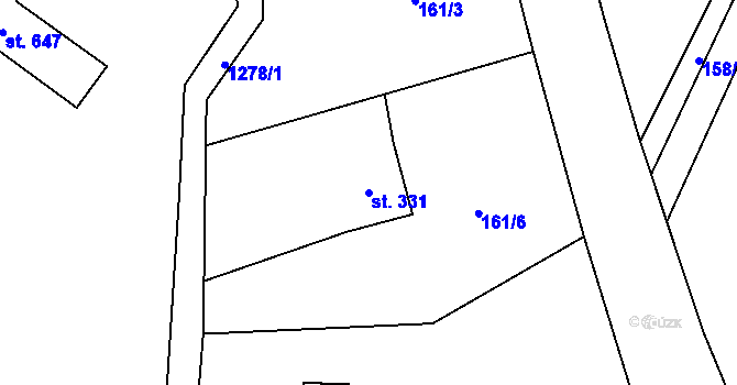 Parcela st. 331 v KÚ Řeka, Katastrální mapa
