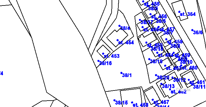 Parcela st. 453 v KÚ Řeka, Katastrální mapa