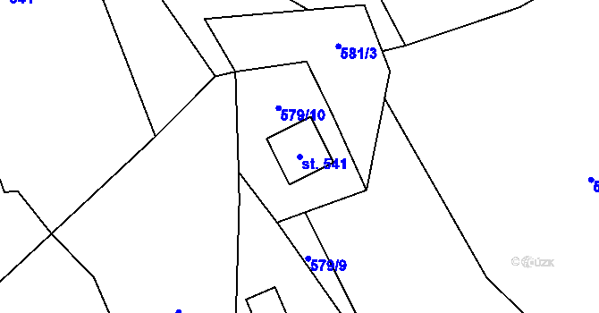 Parcela st. 541 v KÚ Řeka, Katastrální mapa