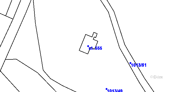 Parcela st. 555 v KÚ Řeka, Katastrální mapa