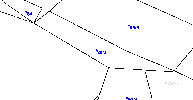Parcela st. 89/3 v KÚ Řeka, Katastrální mapa
