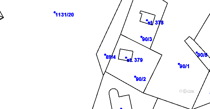Parcela st. 89/4 v KÚ Řeka, Katastrální mapa