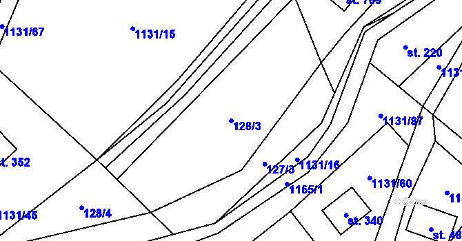 Parcela st. 128/3 v KÚ Řeka, Katastrální mapa