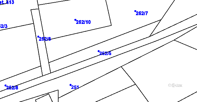 Parcela st. 252/5 v KÚ Řeka, Katastrální mapa