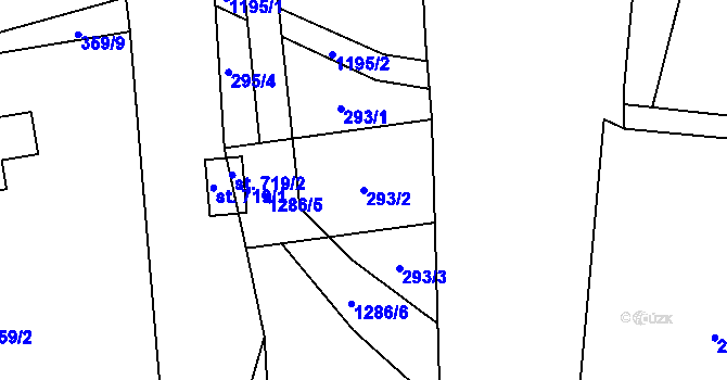 Parcela st. 293/2 v KÚ Řeka, Katastrální mapa