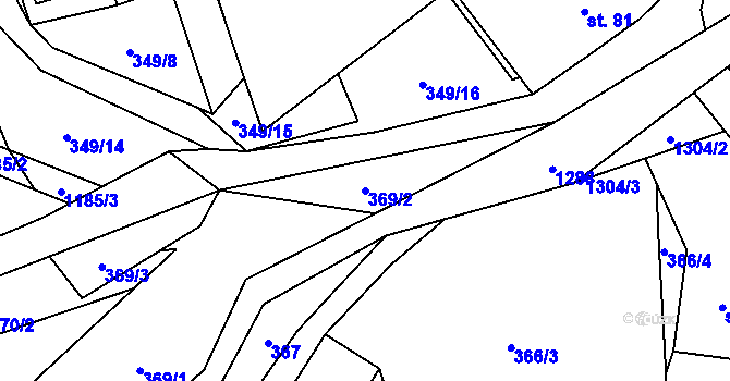 Parcela st. 369/2 v KÚ Řeka, Katastrální mapa
