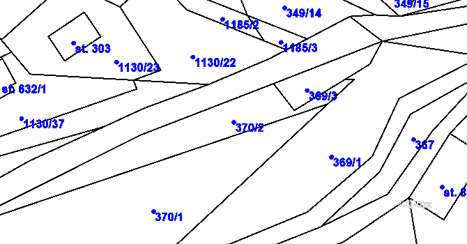 Parcela st. 370/2 v KÚ Řeka, Katastrální mapa