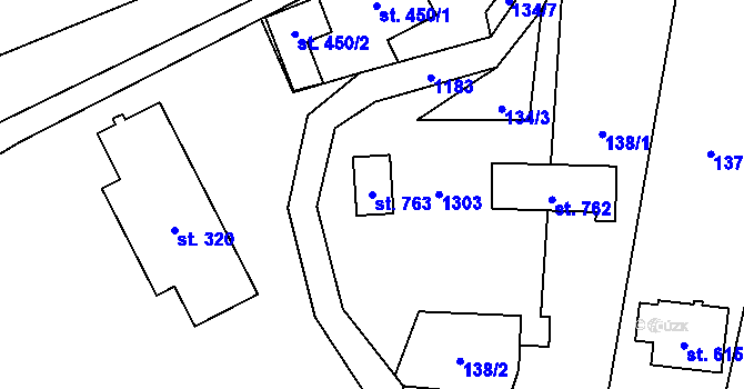 Parcela st. 763 v KÚ Řeka, Katastrální mapa
