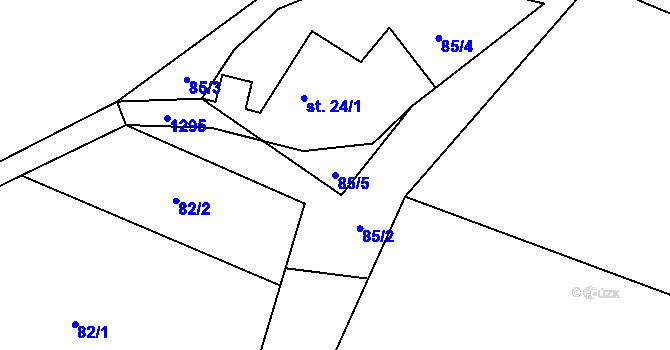 Parcela st. 85/5 v KÚ Řeka, Katastrální mapa
