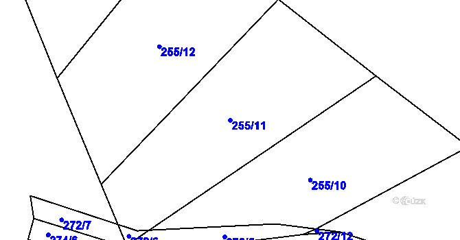 Parcela st. 255/11 v KÚ Řemíčov, Katastrální mapa