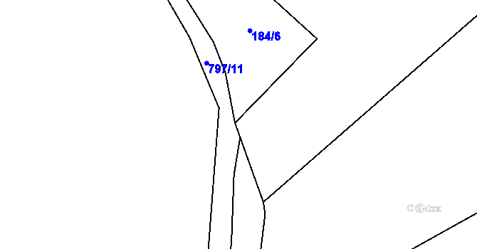 Parcela st. 797/5 v KÚ Řemíčov, Katastrální mapa