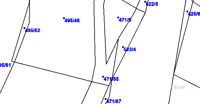 Parcela st. 471/64 v KÚ Řemíčov, Katastrální mapa