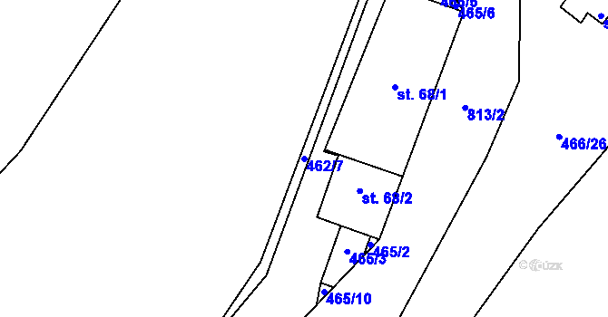 Parcela st. 462/7 v KÚ Řemíčov, Katastrální mapa