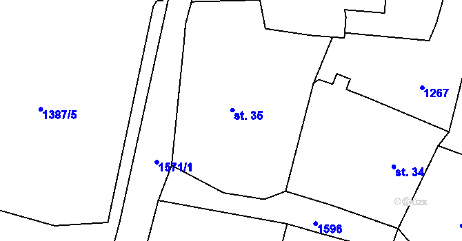 Parcela st. 35 v KÚ Libákovice, Katastrální mapa