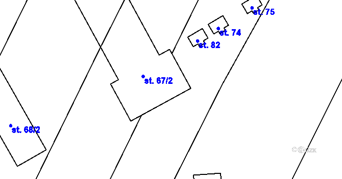 Parcela st. 67/3 v KÚ Libákovice, Katastrální mapa