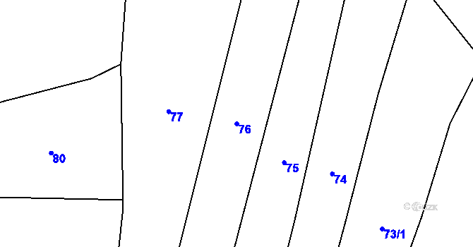 Parcela st. 76 v KÚ Libákovice, Katastrální mapa