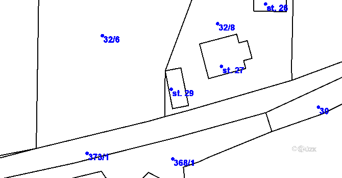 Parcela st. 29 v KÚ Plevňov, Katastrální mapa