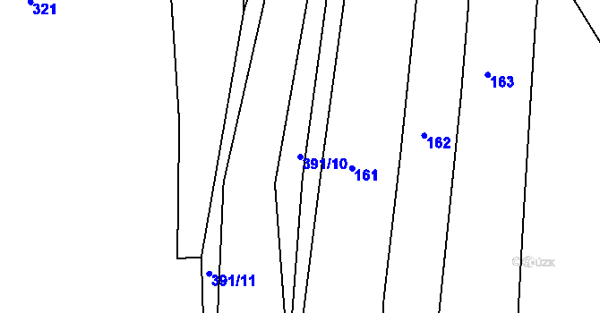 Parcela st. 391/10 v KÚ Plevňov, Katastrální mapa