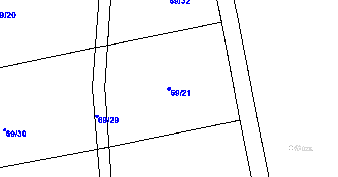 Parcela st. 69/21 v KÚ Řenče, Katastrální mapa