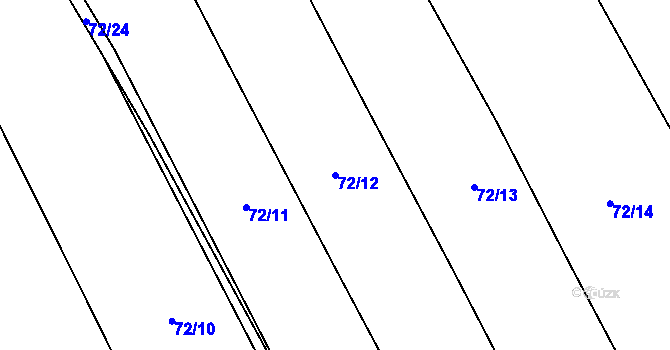 Parcela st. 72/12 v KÚ Řenče, Katastrální mapa