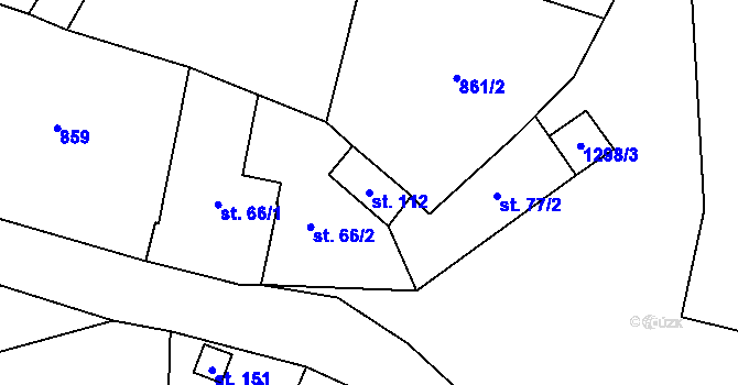 Parcela st. 112 v KÚ Řendějov, Katastrální mapa