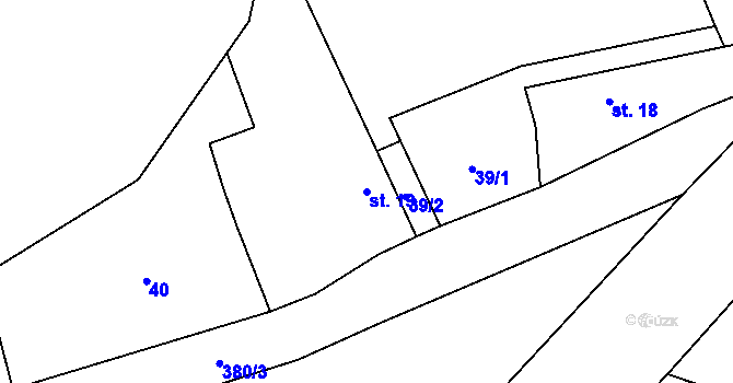 Parcela st. 19 v KÚ Oltyně, Katastrální mapa