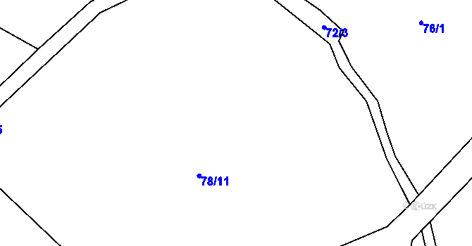 Parcela st. 78/11 v KÚ Oltyně, Katastrální mapa