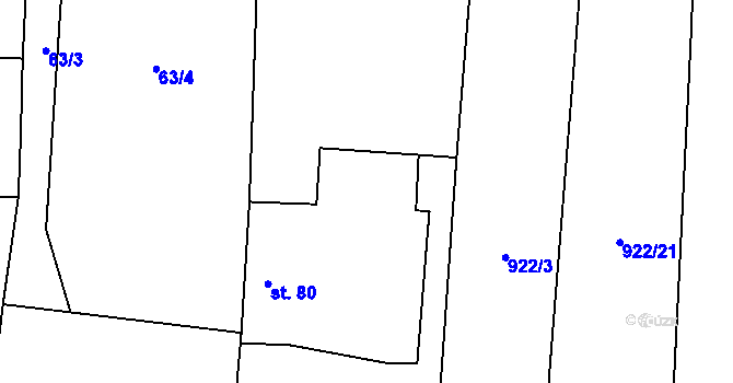 Parcela st. 80 v KÚ Řepeč, Katastrální mapa