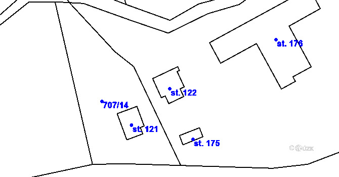 Parcela st. 122 v KÚ Řepeč, Katastrální mapa
