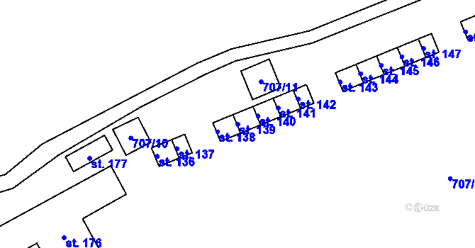 Parcela st. 139 v KÚ Řepeč, Katastrální mapa