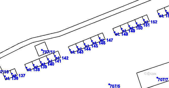 Parcela st. 145 v KÚ Řepeč, Katastrální mapa