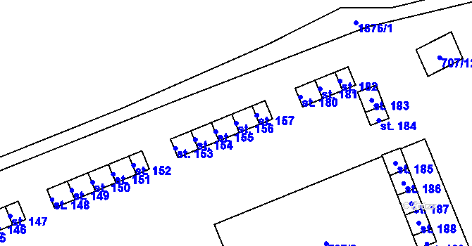 Parcela st. 156 v KÚ Řepeč, Katastrální mapa