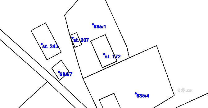 Parcela st. 172 v KÚ Řepeč, Katastrální mapa