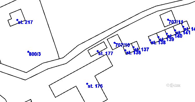 Parcela st. 177 v KÚ Řepeč, Katastrální mapa