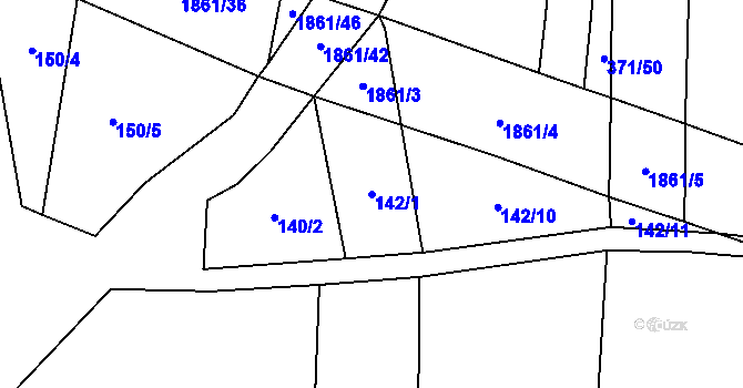 Parcela st. 142/1 v KÚ Řepeč, Katastrální mapa