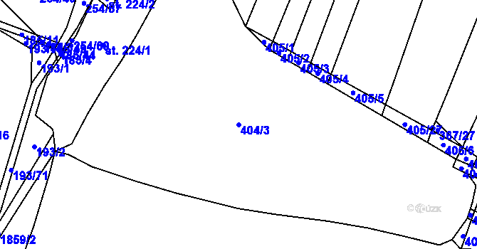 Parcela st. 404/3 v KÚ Řepeč, Katastrální mapa