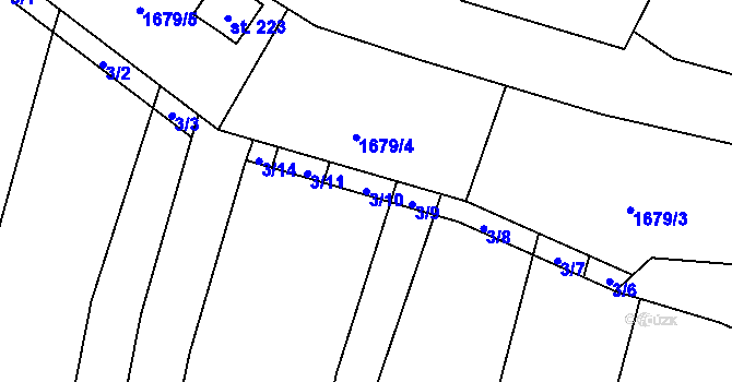Parcela st. 3/10 v KÚ Řepeč, Katastrální mapa