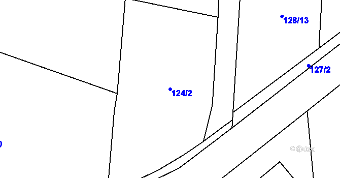 Parcela st. 124/2 v KÚ Řepeč, Katastrální mapa