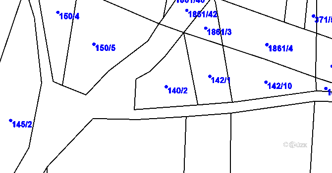 Parcela st. 140/2 v KÚ Řepeč, Katastrální mapa