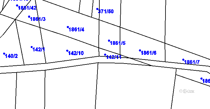 Parcela st. 142/11 v KÚ Řepeč, Katastrální mapa